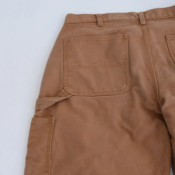 Dakota Tan Relaxed Fit Durable Thick Cotton Dungaree  Carpenter Style Pants - Picture 13 of 15